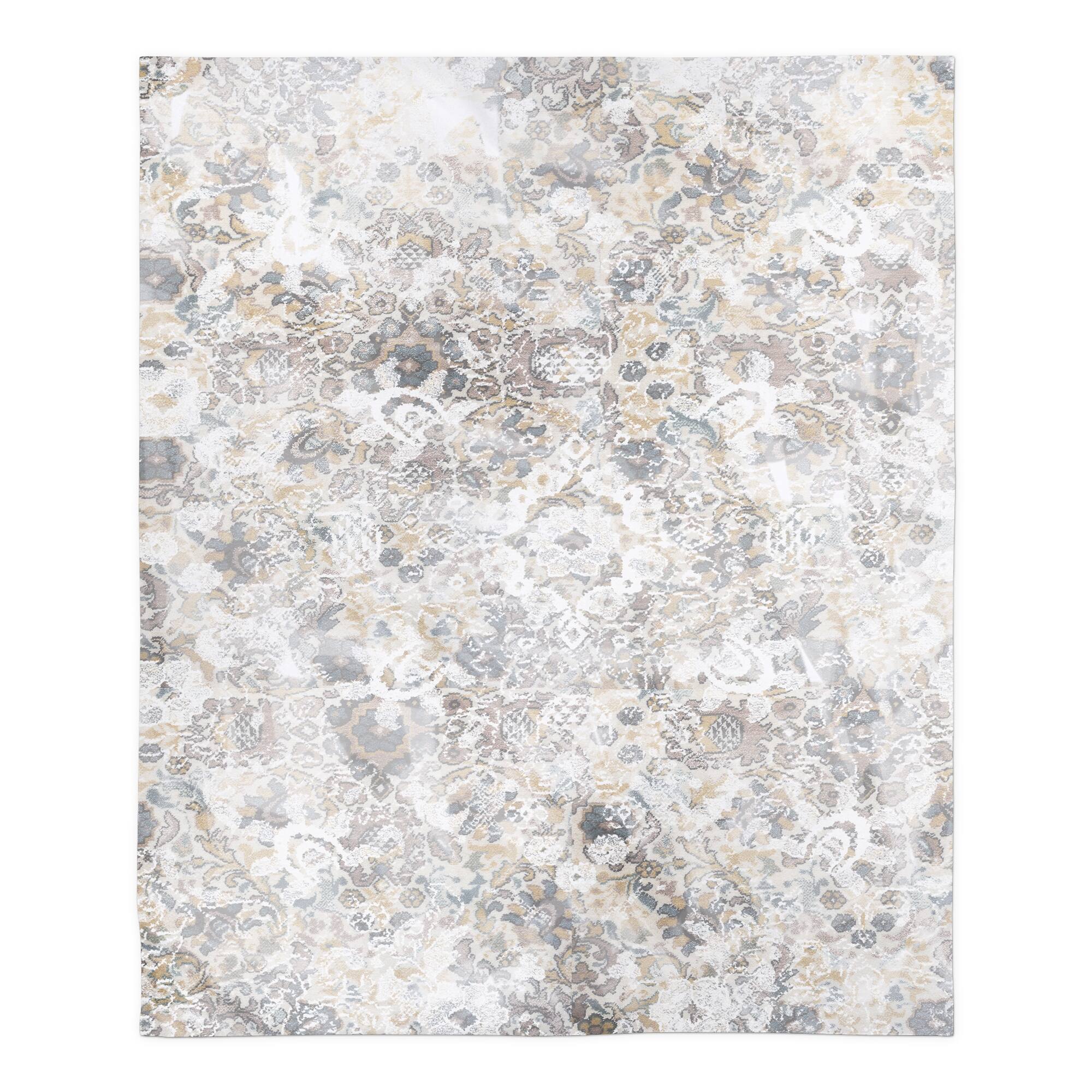 Faded Ornate Sherpa Fleece Blanket
